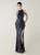 In Stock:Ship in 48 Hours Navy Blue Sequins Backless Beading Party Dress