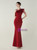 In Stock:Ship in 48 Hours Burgundy Irregular Neck Beading Party Dress