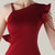 In Stock:Ship in 48 Hours Burgundy Irregular Neck Beading Party Dress