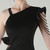 In Stock:Ship in 48 Hours Black Irregular Neck Beading Party Dress