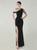 In Stock:Ship in 48 Hours Fancy Black One Shoulder Beading Party Dress 