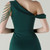 In Stock:Ship in 48 Hours Hot Sale Dark Green One Shoulder Beading Party Dress