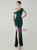 In Stock:Ship in 48 Hours Hot Sale Dark Green One Shoulder Beading Party Dress