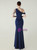 In Stock:Ship in 48 Hours Noble Navy Blue One Shoulder Beading Party Dress