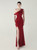 In Stock:Ship in 48 Hours High quality Burgundy One Shoulder Beading Party Dress