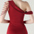 In Stock:Ship in 48 Hours High quality Burgundy One Shoulder Beading Party Dress