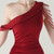 In Stock:Ship in 48 Hours High quality Burgundy One Shoulder Beading Party Dress