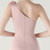 In Stock:Ship in 48 Hours Pink One Shoulder Pleats Party Dress