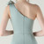 In Stock:Ship in 48 Hours Lake Green One Shoulder Pleats Party Dress