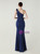 In Stock:Ship in 48 Hours Navy Blue One Shoulder Pleats Party Dress