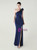 In Stock:Ship in 48 Hours Navy Blue One Shoulder Pleats Party Dress