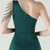 In Stock:Ship in 48 Hours Dark Green One Shoulder Pleats Beading Party Dess