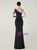 In Stock:Ship in 48 Hours Black One Shoulder Pleats Beading Party Dess