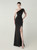 In Stock:Ship in 48 Hours Black One Shoulder Pleats Beading Party Dess