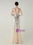 In Stock:Ship in 48 Hours Stylish Apricot Silver Sequins Tulle Feather Party Dress