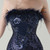 In Stock:Ship in 48 Hours Navy Blue Sequins Tulle Feather Party Dress
