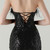 In Stock:Ship in 48 Hours Fashion Black Sequins Tulle Feather Party Dress