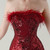 In Stock:Ship in 48 Hours Modern Burgundy Sequins Tulle Feather Party Dress
