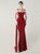 In Stock:Ship in 48 Hours Queenly Burgundy Straps Split Beading Party Dress