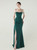 In Stock:Ship in 48 Hours Delicate Dark Green Straps Split Beading Party Dress