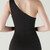 In Stock:Ship in 48 Hours Attractive Black One Shoulder Pleats Split Party Dress