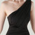 In Stock:Ship in 48 Hours Attractive Black One Shoulder Pleats Split Party Dress