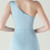 In Stock:Ship in 48 Hours Noble Sky Blue One Shoulder Pleats Split Party Dress