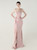 In Stock:Ship in 48 Hours Pink Straps Pleats Split Party Dress