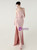 In Stock:Ship in 48 Hours Pink Straps Pleats Split Party Dress