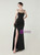 In Stock:Ship in 48 Hours Black Straps Pleats Split Party Dress