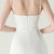 In Stock:Ship in 48 Hours White Straps Pleats Split Party Dress
