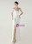 In Stock:Ship in 48 Hours White Straps Pleats Split Party Dress