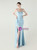 In Stock:Ship in 48 Hours Sky Blue Straps Pleats Split Party Dress
