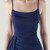 In Stock:Ship in 48 Hours Navy Blue Straps Pleats Split Party Dress