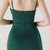 In Stock:Ship in 48 Hours Dark Green Straps Pleats Split Party Dress