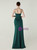 In Stock:Ship in 48 Hours Dark Green Straps Pleats Split Party Dress