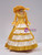 Yellow Satin Long Sleeve Baroque Victorian Vintage Gown Dress