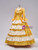 Yellow Satin Long Sleeve Baroque Victorian Vintage Gown Dress