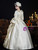 Champagne Long Sleeve Lace Baroque Victorian Dress