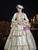 Champagne Long Sleeve Lace Baroque Victorian Dress