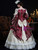 Burgundy Long Sleeve Lace Rococo Vintage Dress