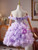 Purple Tulle Off the Shoulder 3D Flower Homecoming Dress