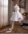 White Satin Spaghetti Straps Bow Homecoming Dress