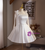 White Satin Straps Flower Homecoming Dress