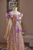 Pink Purple Sequins Off the Shoulder Prom Dress