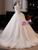 White Strapless 3D Flower Wedding Dress