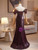 Burgundy Mermaid Sequins Bow Beading Prom Dress