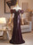 Burgundy Mermaid Sequins Bow Beading Prom Dress