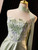 Green Satin Strapless Embroidery Split Prom Dress