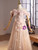 Champagne Tulle Sequins Off the Shoulder 3D Prom Dress